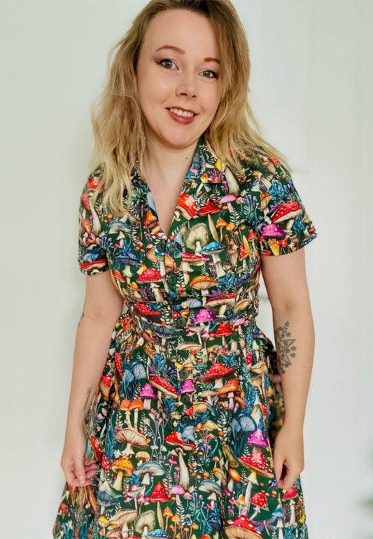The Wild Shrooms Retro Shirt Dress.