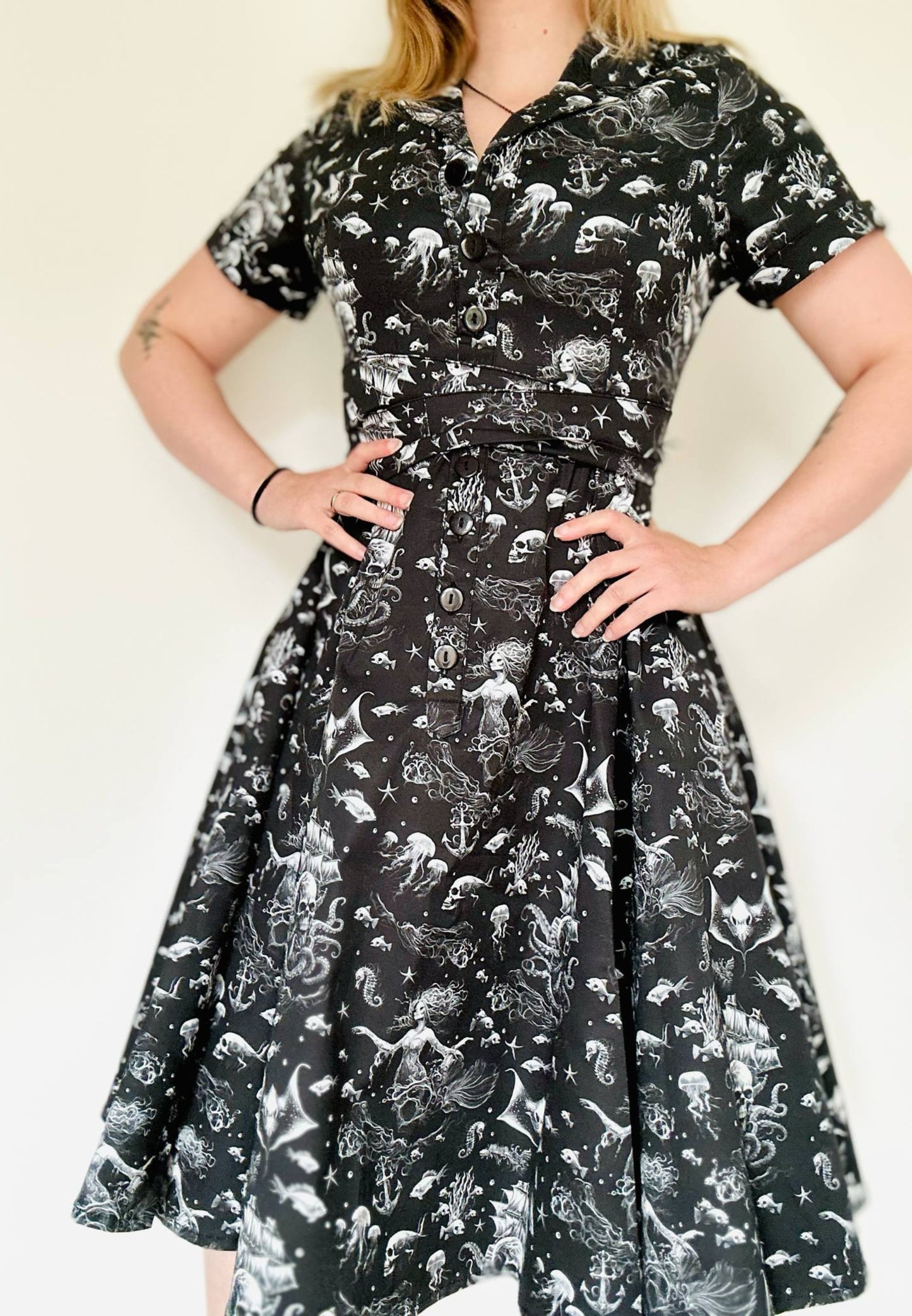 Into The Abyss Retro Shirt Dress.