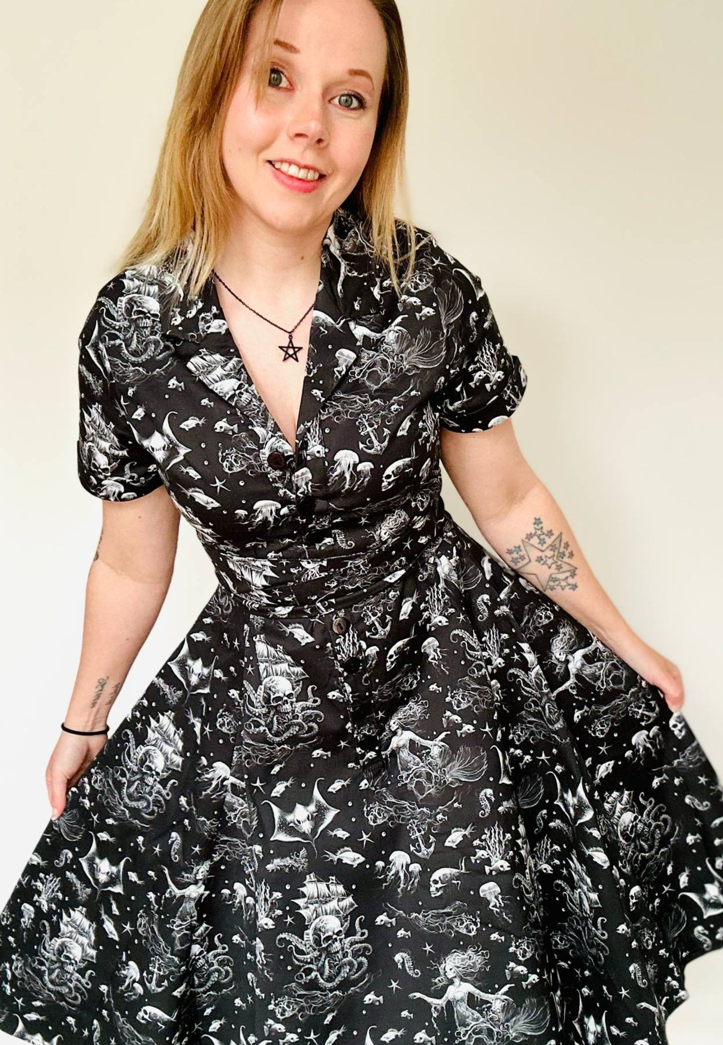 Into The Abyss Retro Shirt Dress.