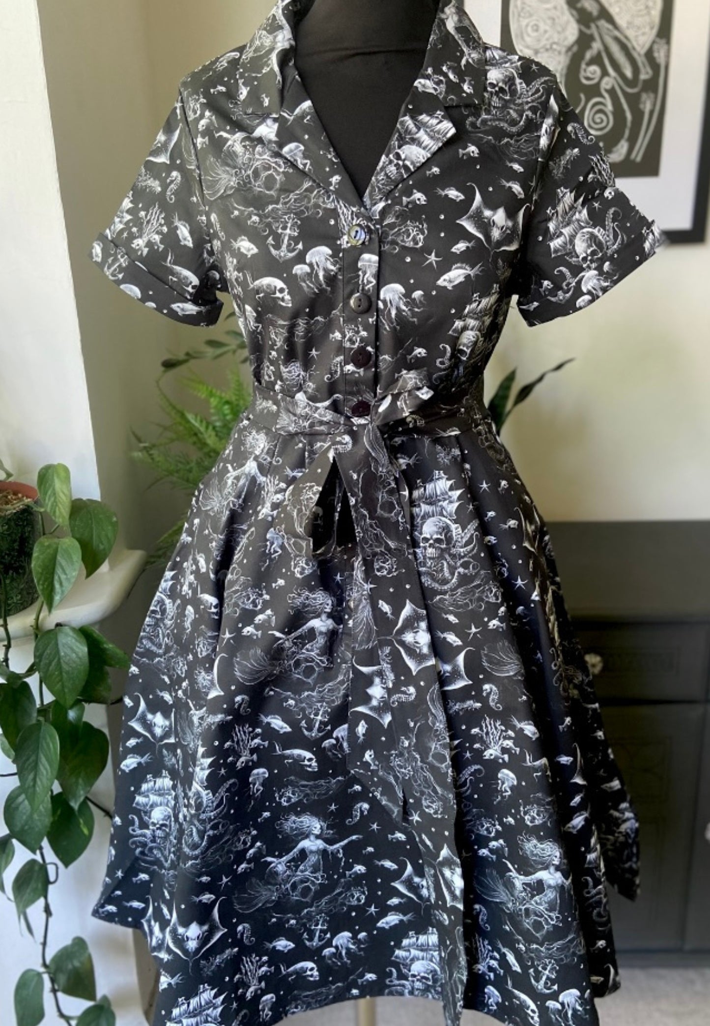 Into The Abyss Retro Shirt Dress.