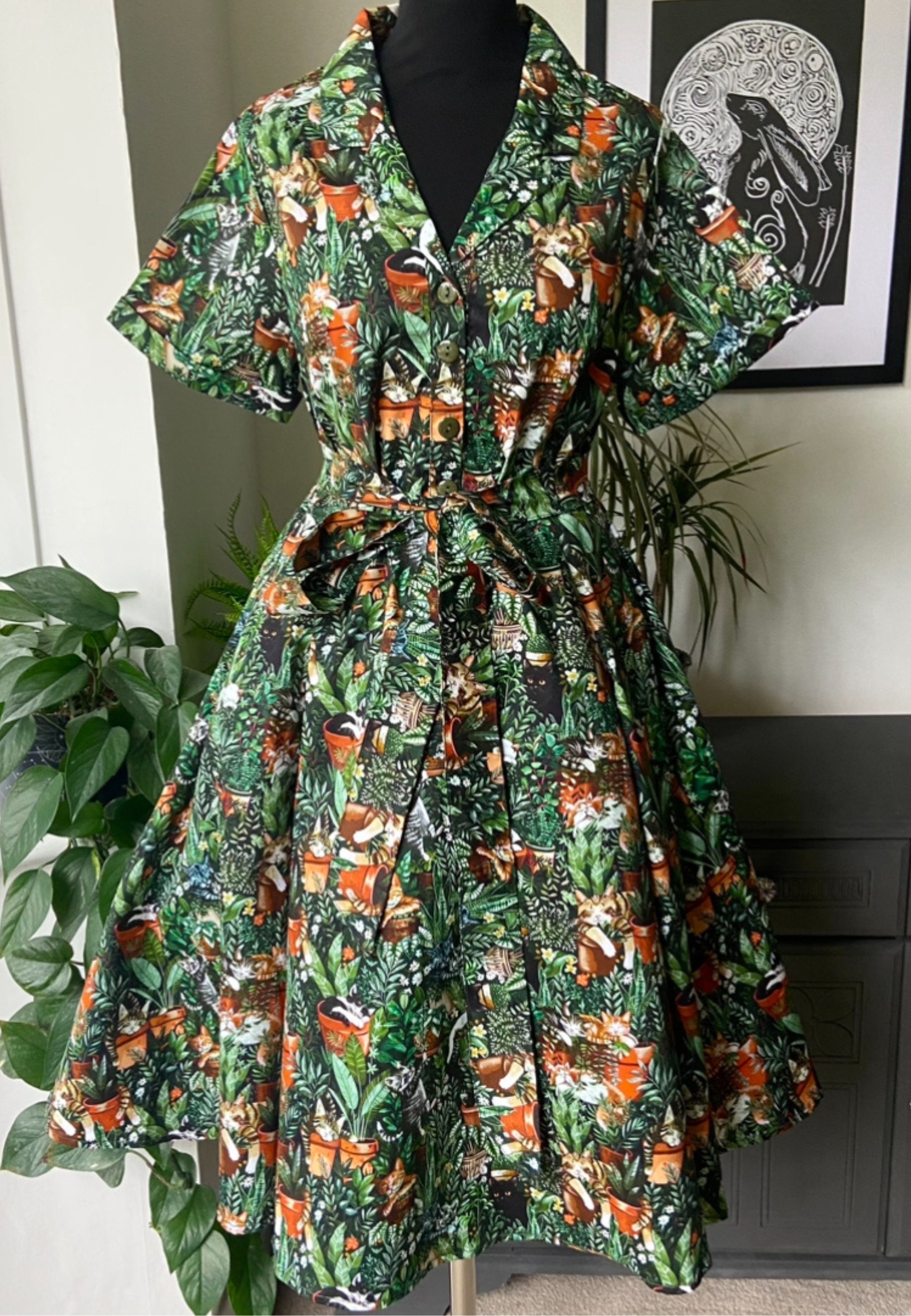 Cat Nap Retro Shirt Dress - 8 Cat Nap Retro Shirt Dress - 8