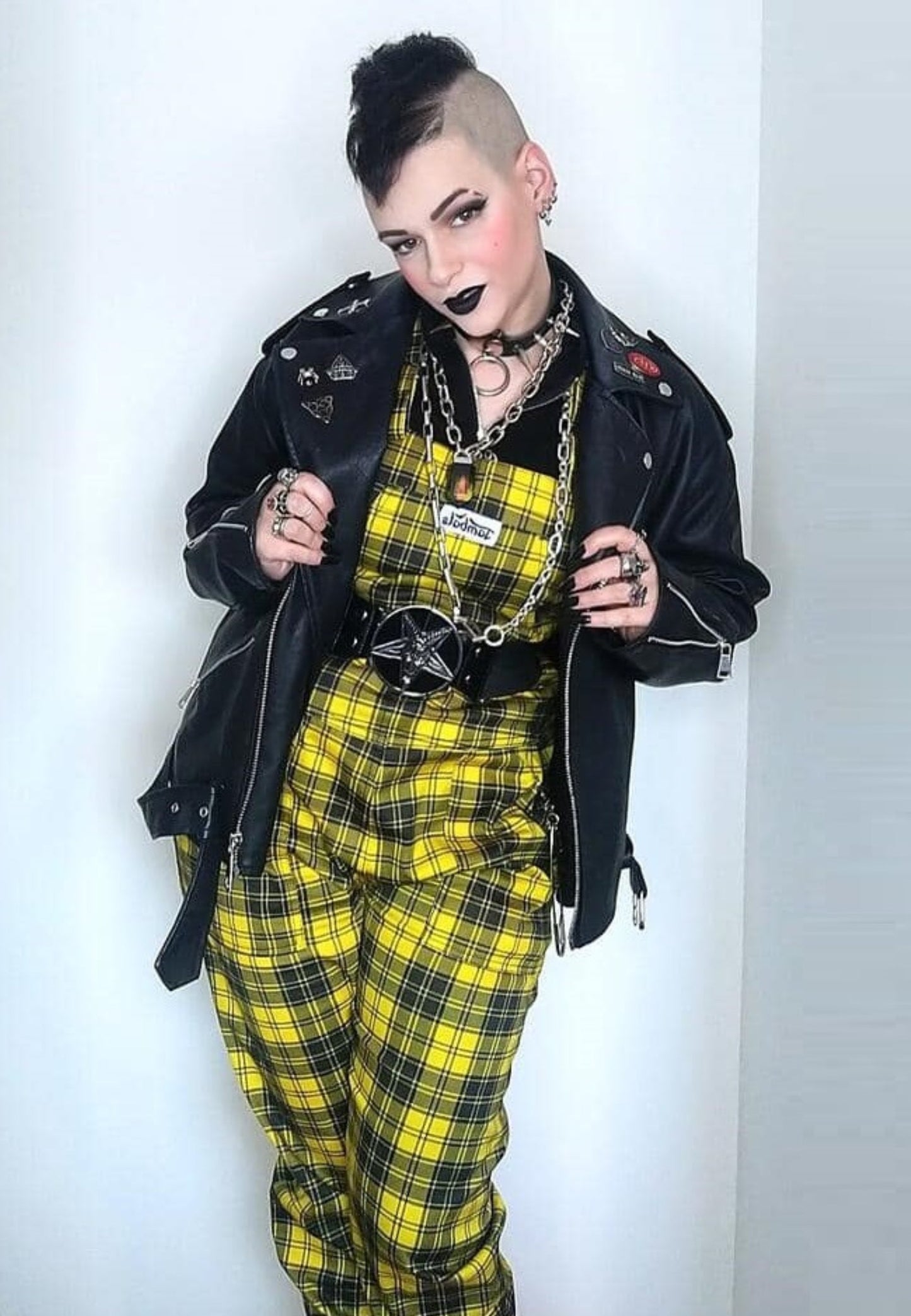 *Summer Seconds Sale* Yellow Tartan Dungarees.