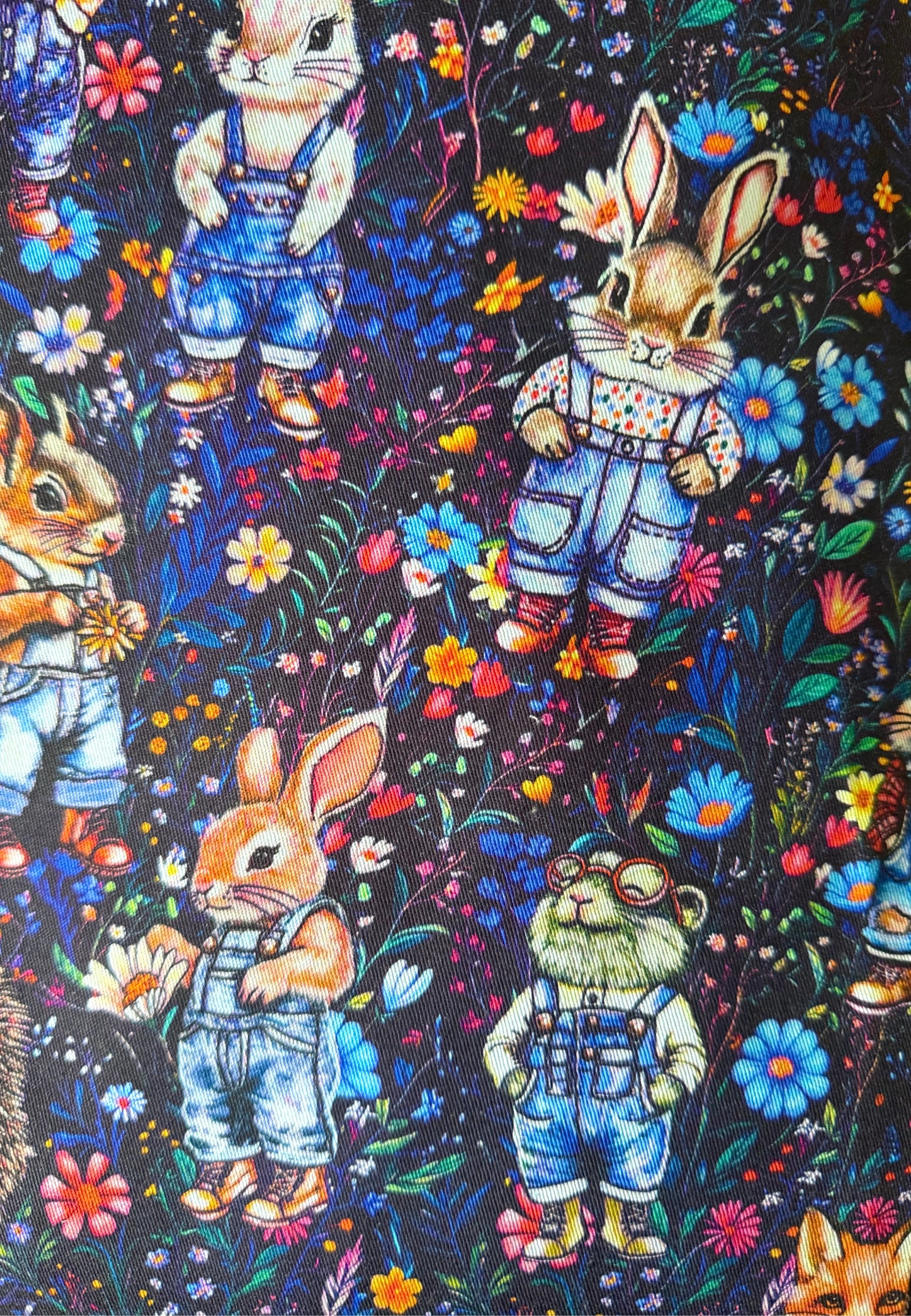 Dungaree Chums Stretch Cotton Fabric Remnants.