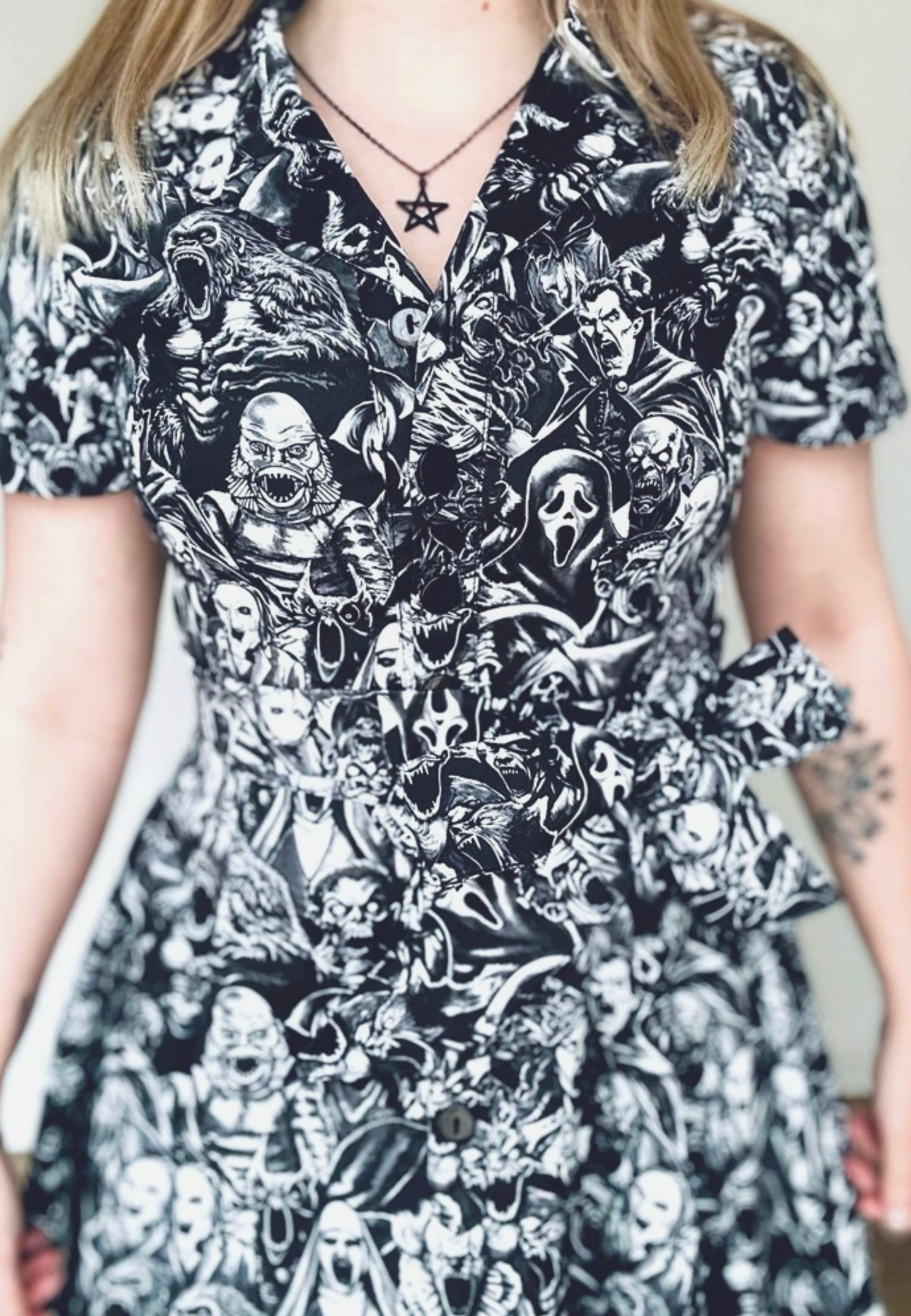 Screaming Demons Retro Shirt Dress.