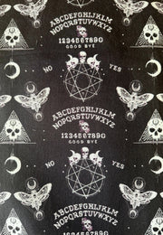 Is There Anybody There. Ouija Stretch Cotton Fabric Remnants