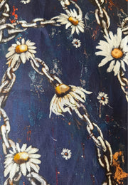 Daisy Chains Stretch Cotton Fabric Remnants