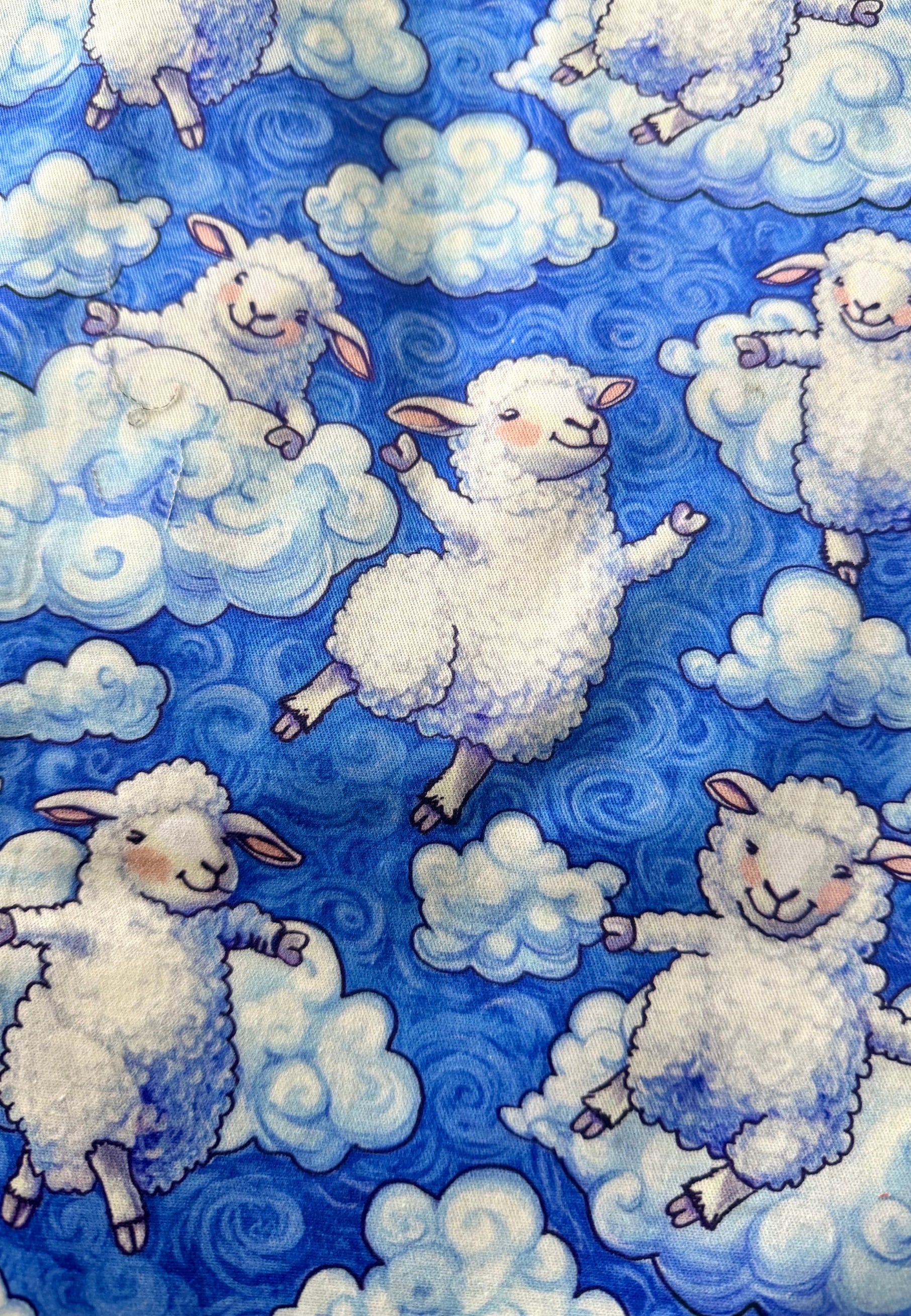 Sassy Sheep Dreams Stretch Cotton Fabric Remnants.