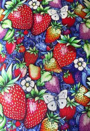 Strawberry Fields Stretch Cotton Fabric Remnants.