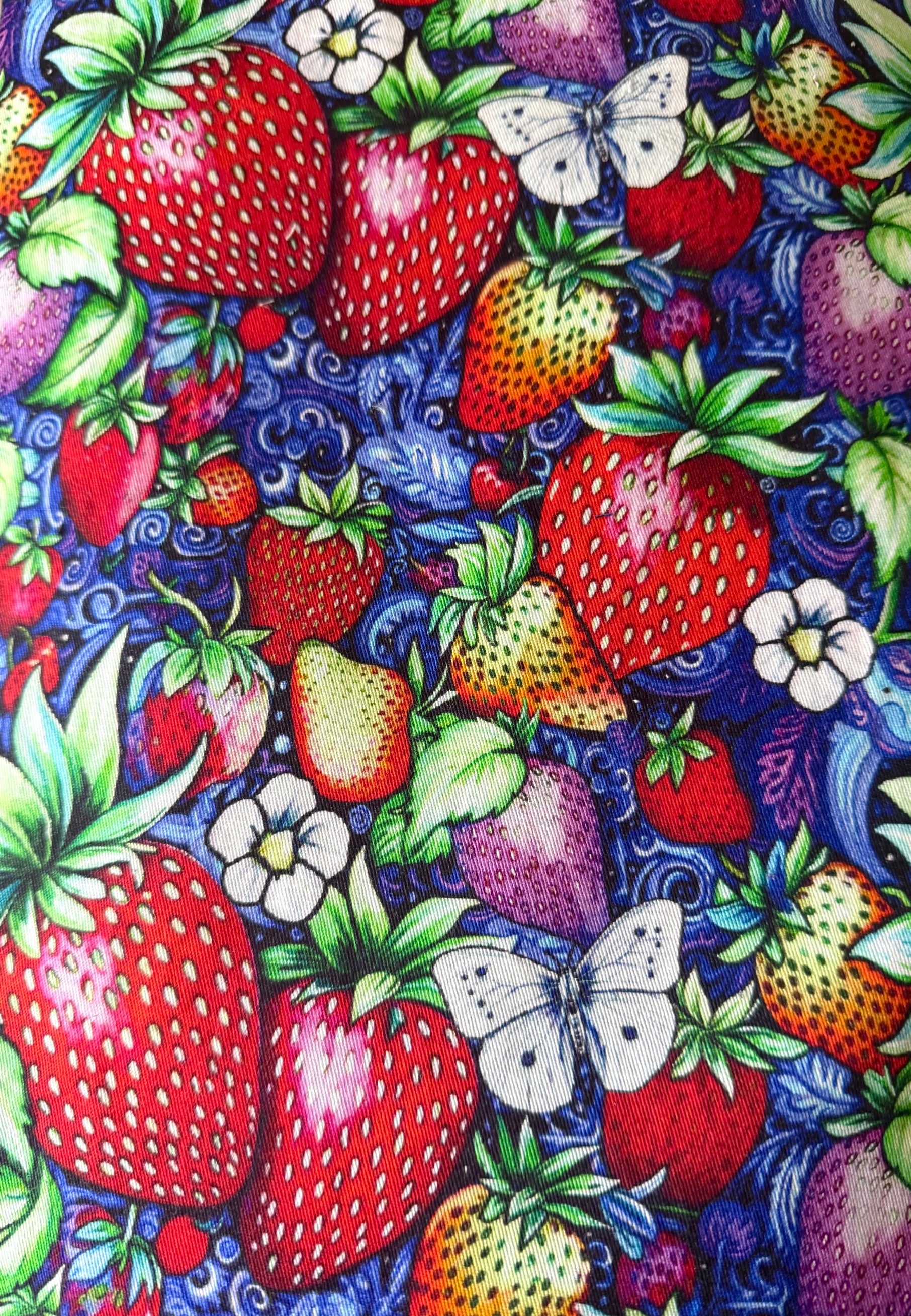 Strawberry Fields Stretch Cotton Fabric Remnants.