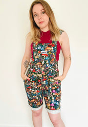 The Wild Shrooms Shorts Dungarees. Shortalls Dungaree Shorts
