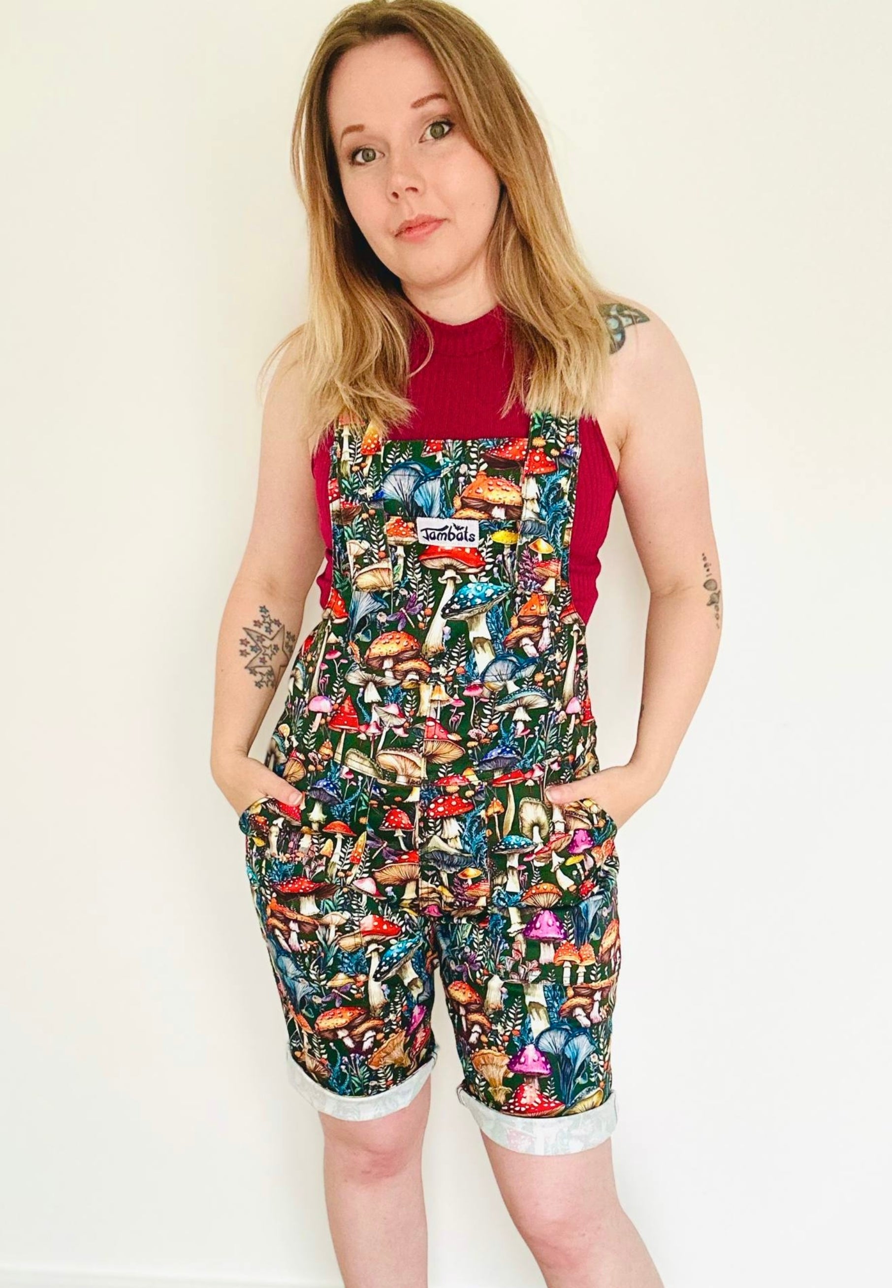 The Wild Shrooms Shorts Dungarees. Shortalls Dungaree Shorts