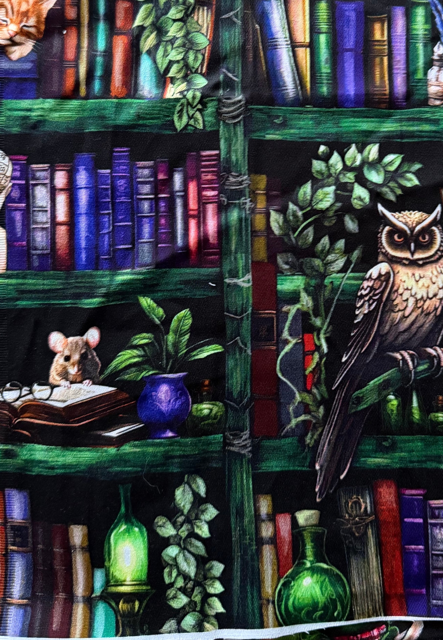 Bookcase Stretch Cotton Fabric Remnants