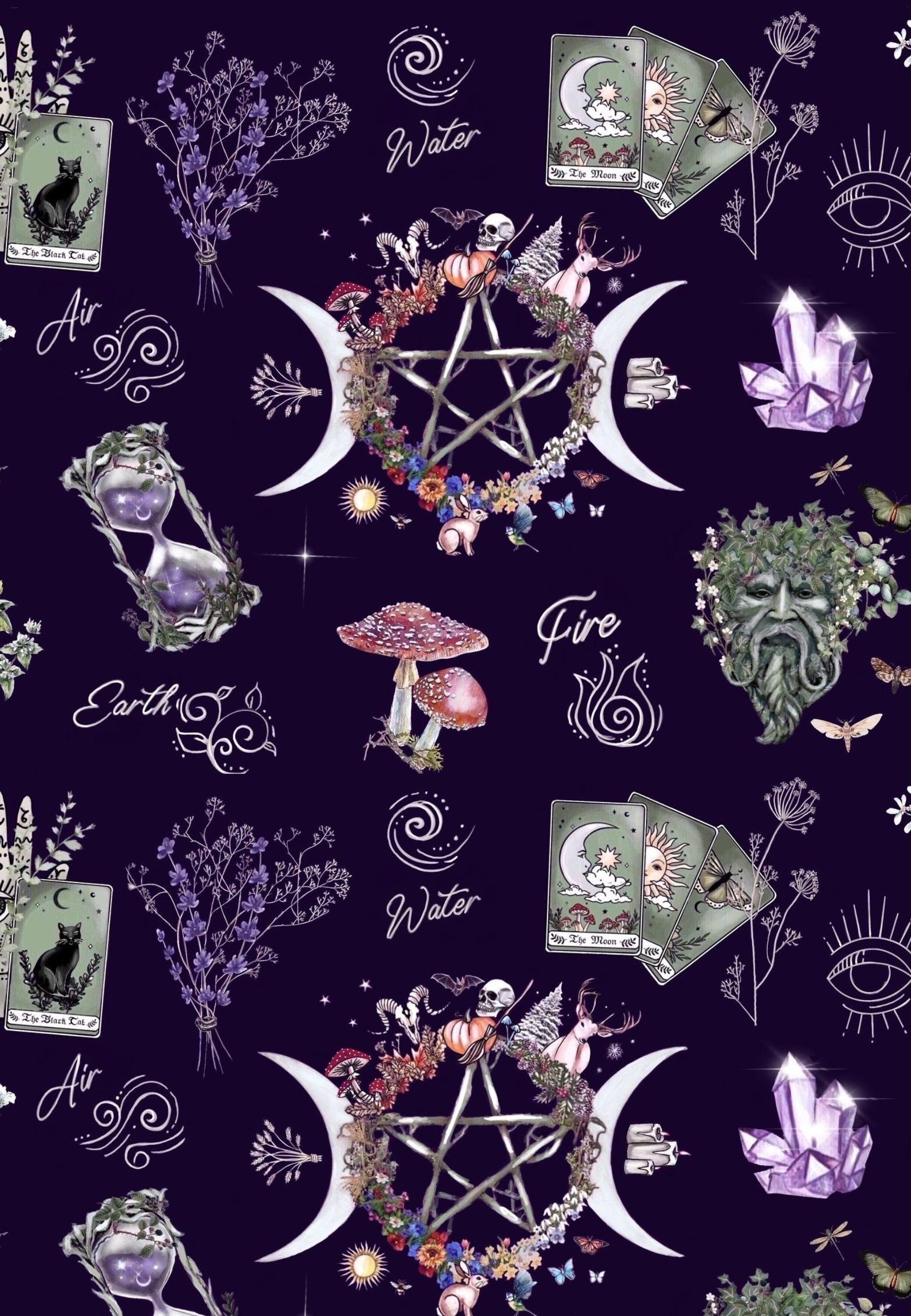 Close up of Jambats beautiful and mystical Elementals print.