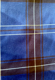 Blue Tartan Stretch Cotton Fabric Remnants