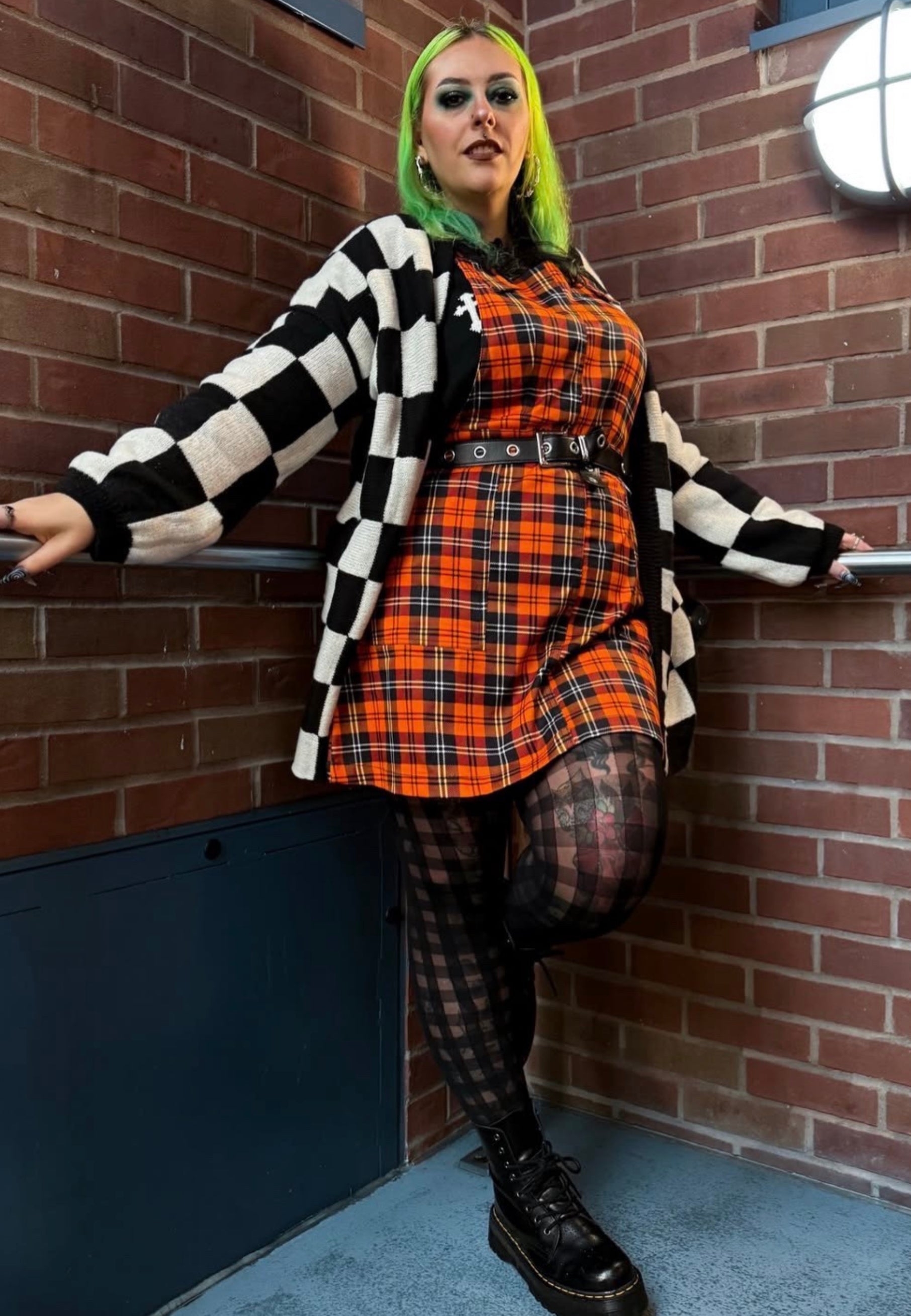 Orange Tartan Pinafore