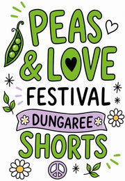 Dungaree Shorts. Peas and Love Festival
