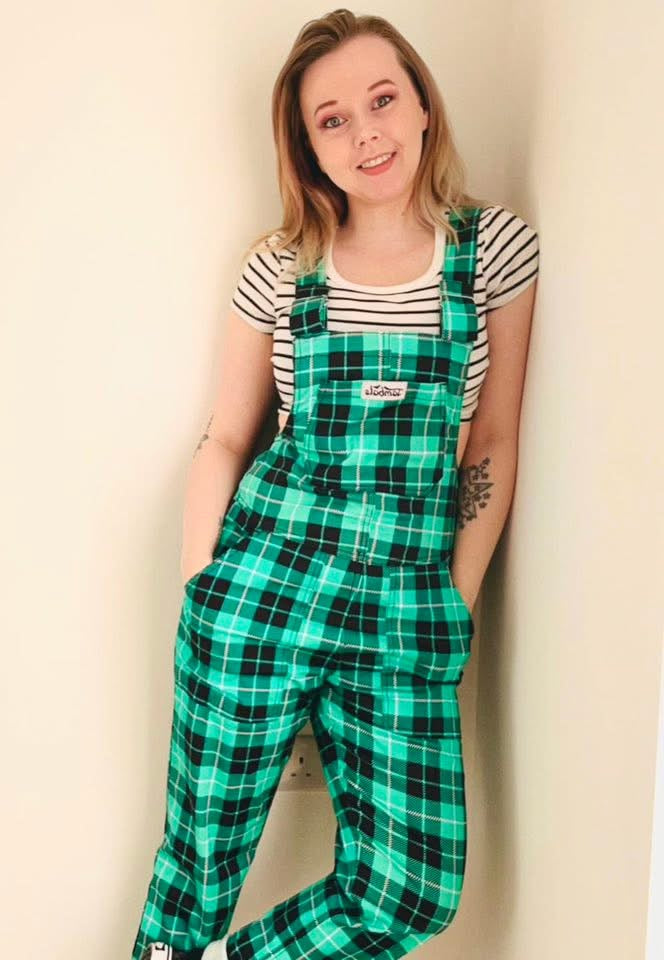 GreenTartan Dungarees