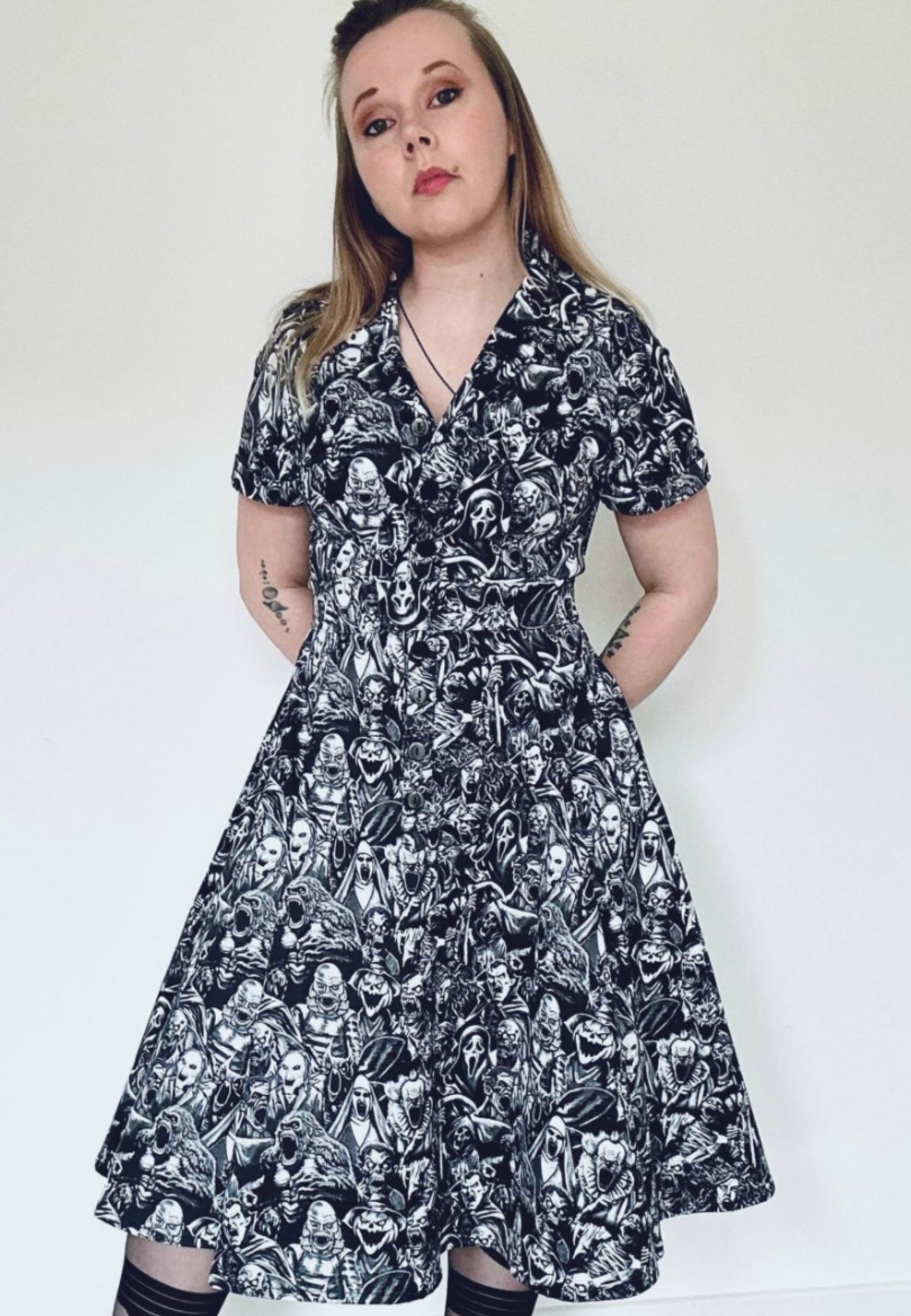 Screaming Demons Retro Shirt Dress.