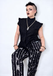 Spiderweb Pinstripe Trousers. Spinstripes.