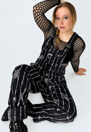 Gothic Spiderweb Pinstripe Dungarees. Spinstripes.