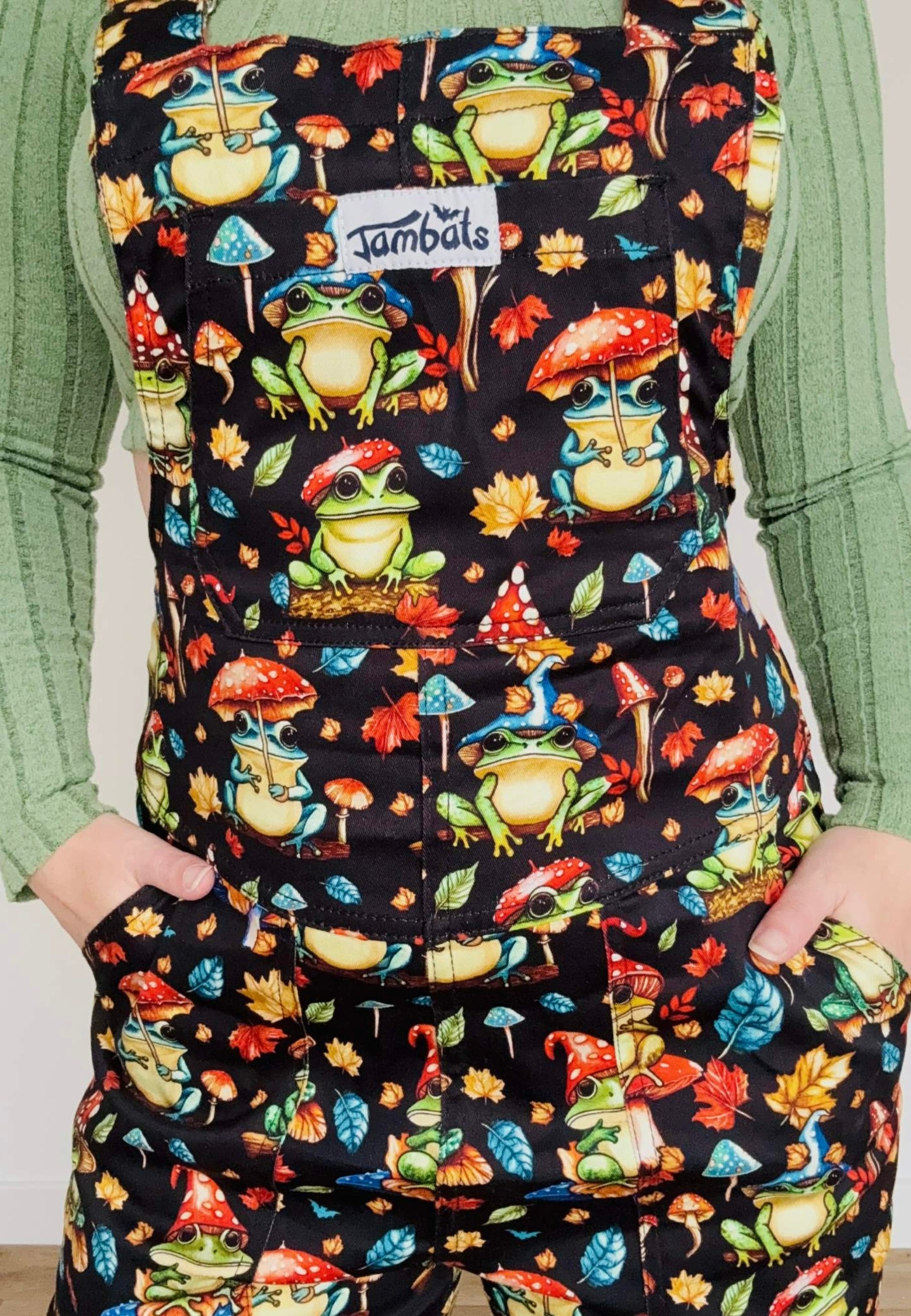 Froggy Toadstool Dungarees