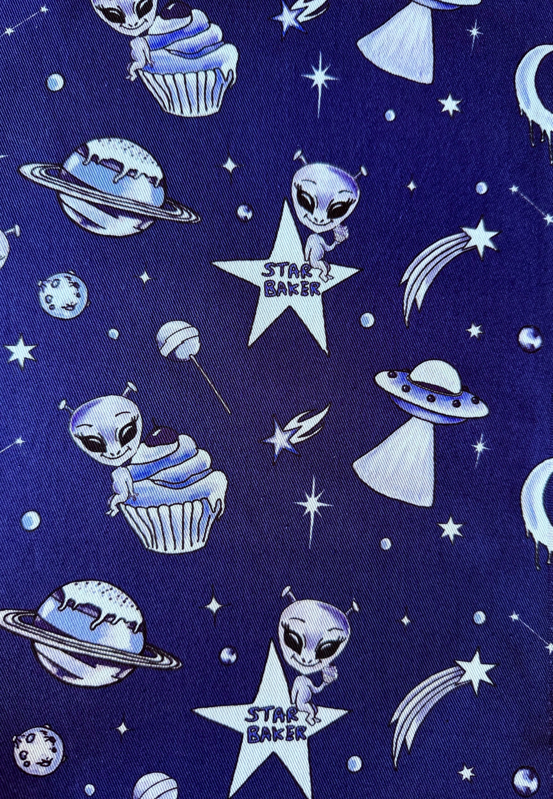 Great Galactic Bake Off. 100% Cotton Drill Fabric