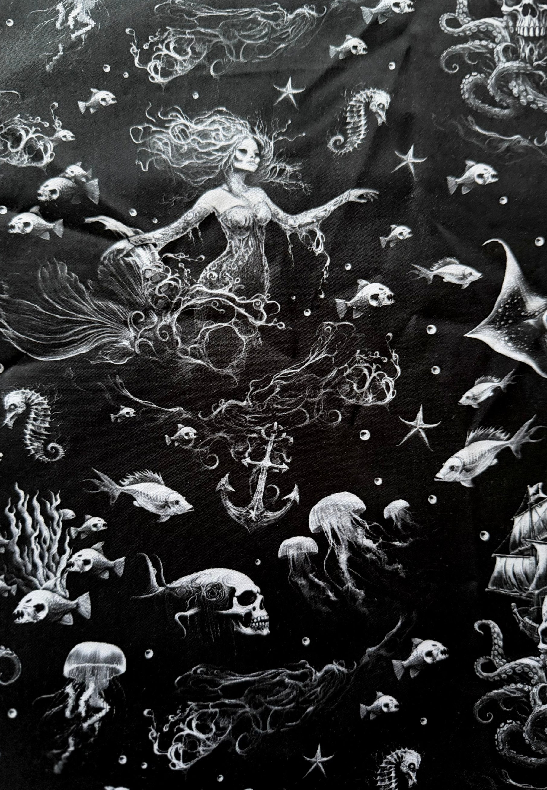 The Abyss Stretch Cotton Fabric Remnants