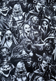 Screaming Demons Stretch Cotton Fabric Remnants