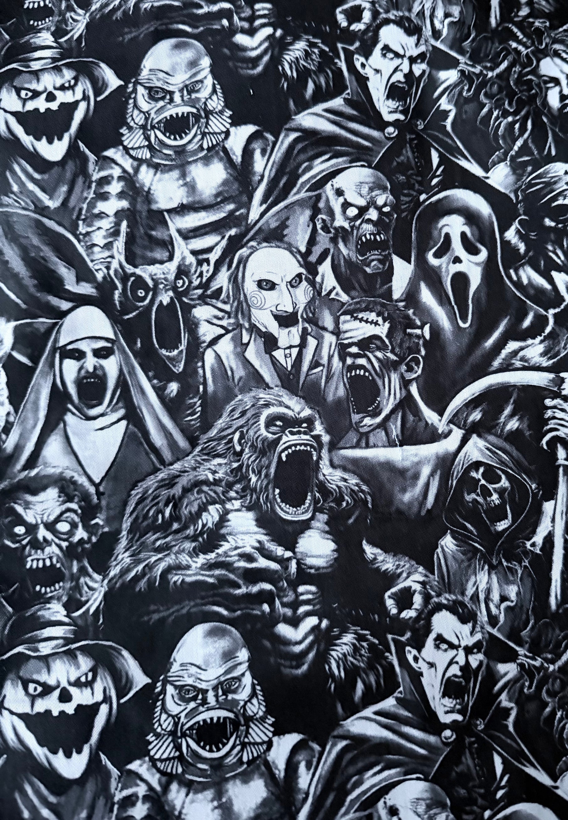 Screaming Demons Stretch Cotton Fabric Remnants