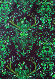 Green Man Stretch Cotton Fabric Remnants
