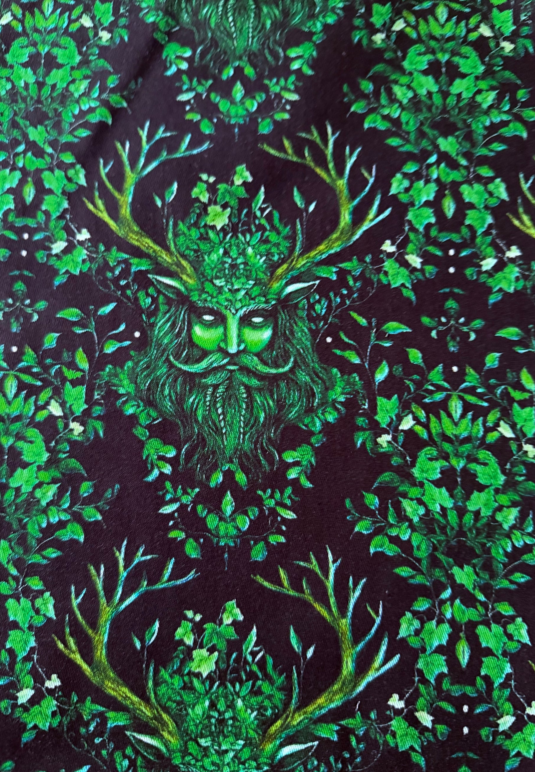 Green Man Stretch Cotton Fabric Remnants