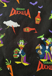 Count Duckula Stretch Cotton Fabric Remnants.