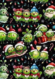 Festive Sprouts Stretch Cotton Fabric Remnants
