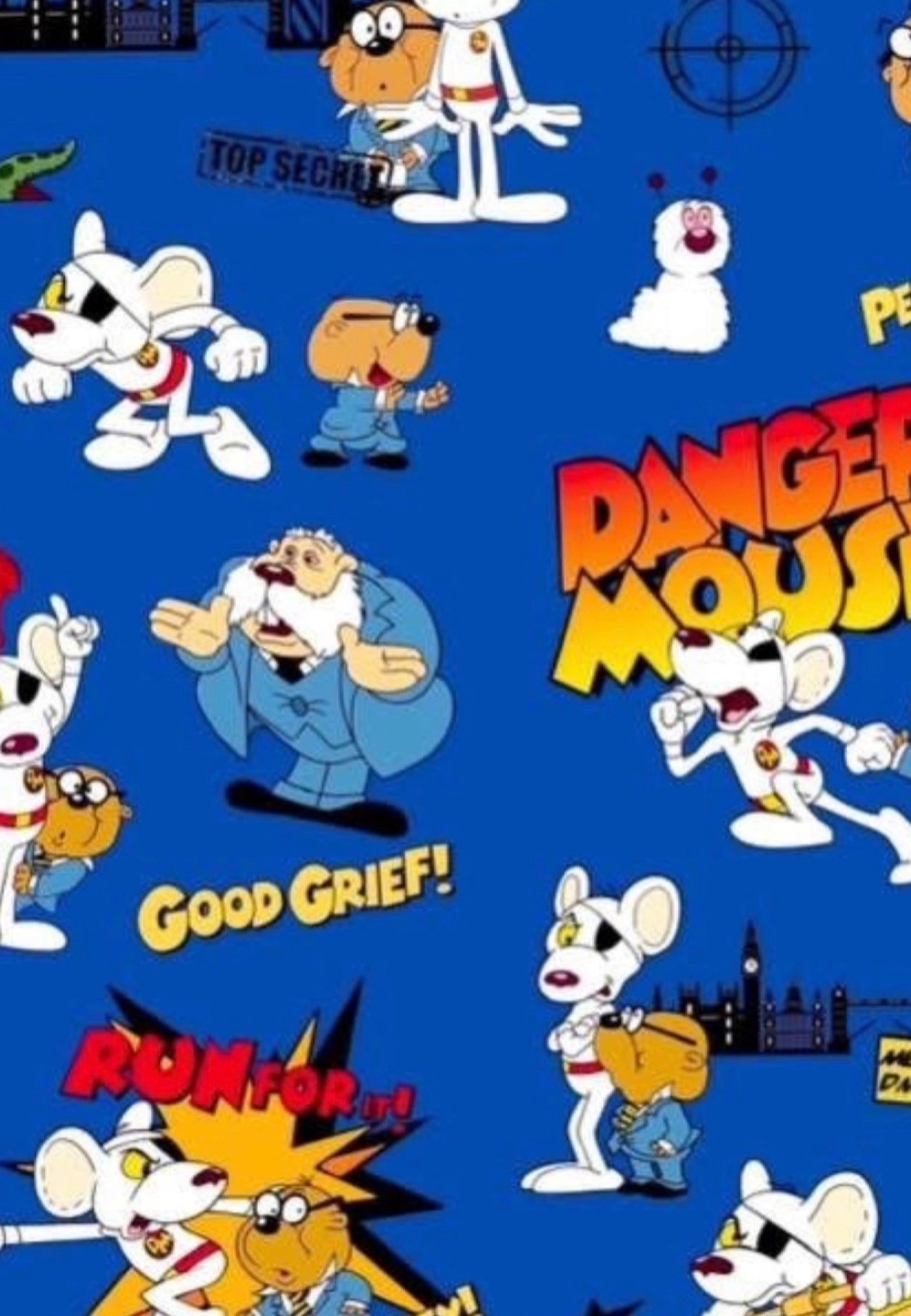 Danger Mouse Stretch Cotton Fabric Remnants