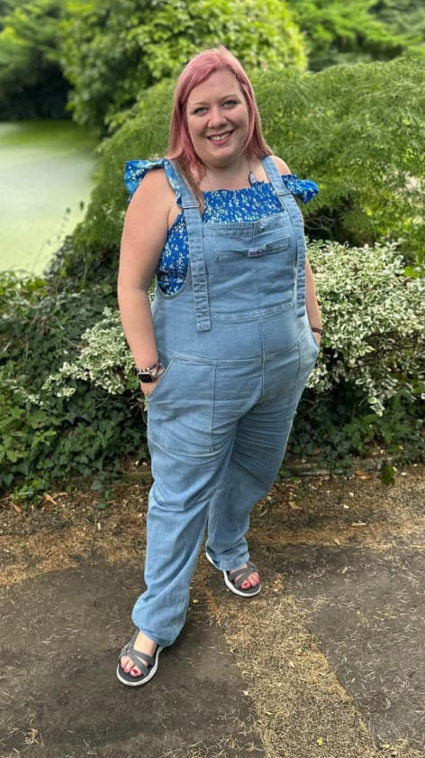 Plus size outlet denim dungarees uk