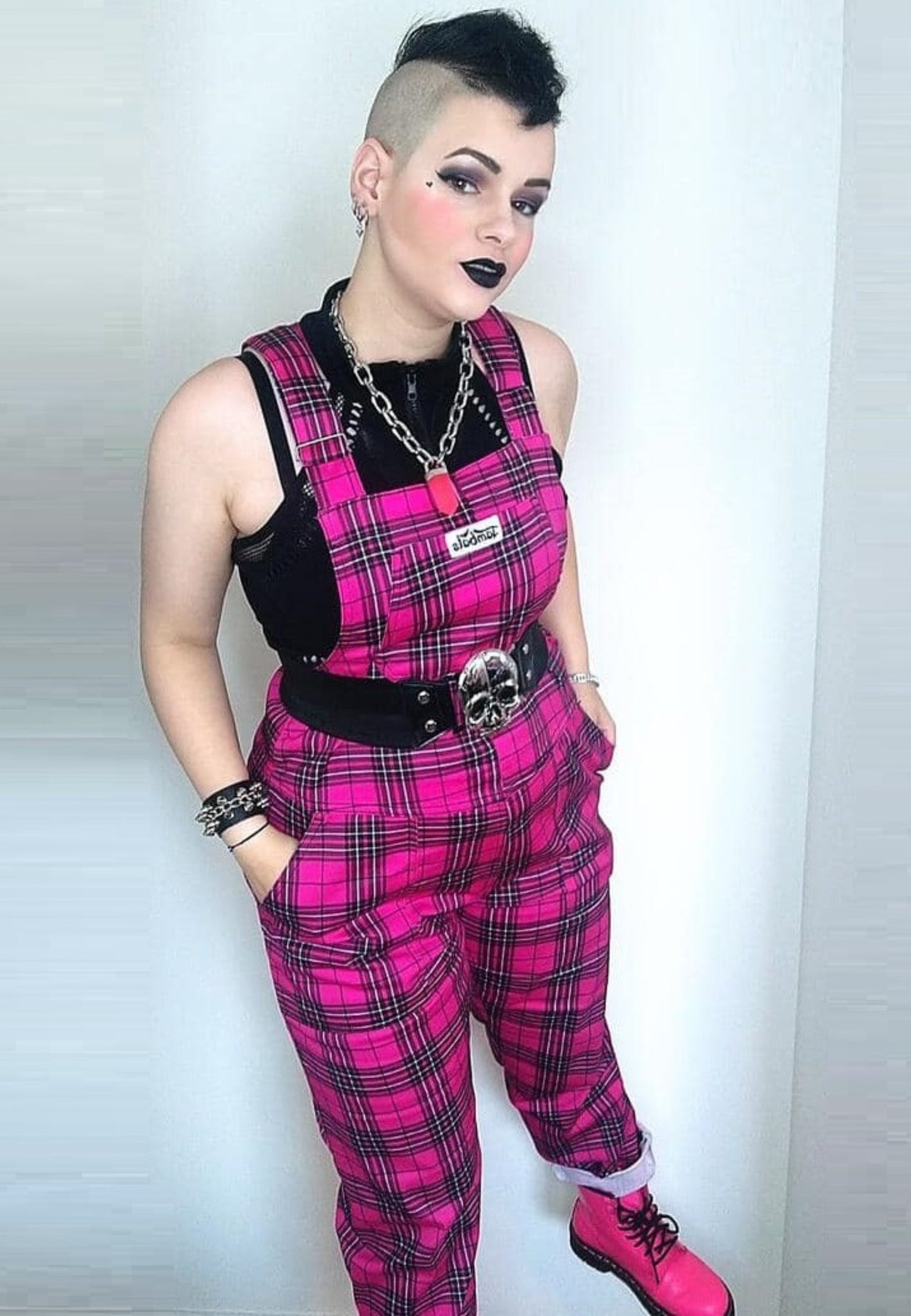 *January Seconds Sale* Pink Tartan Dungarees.