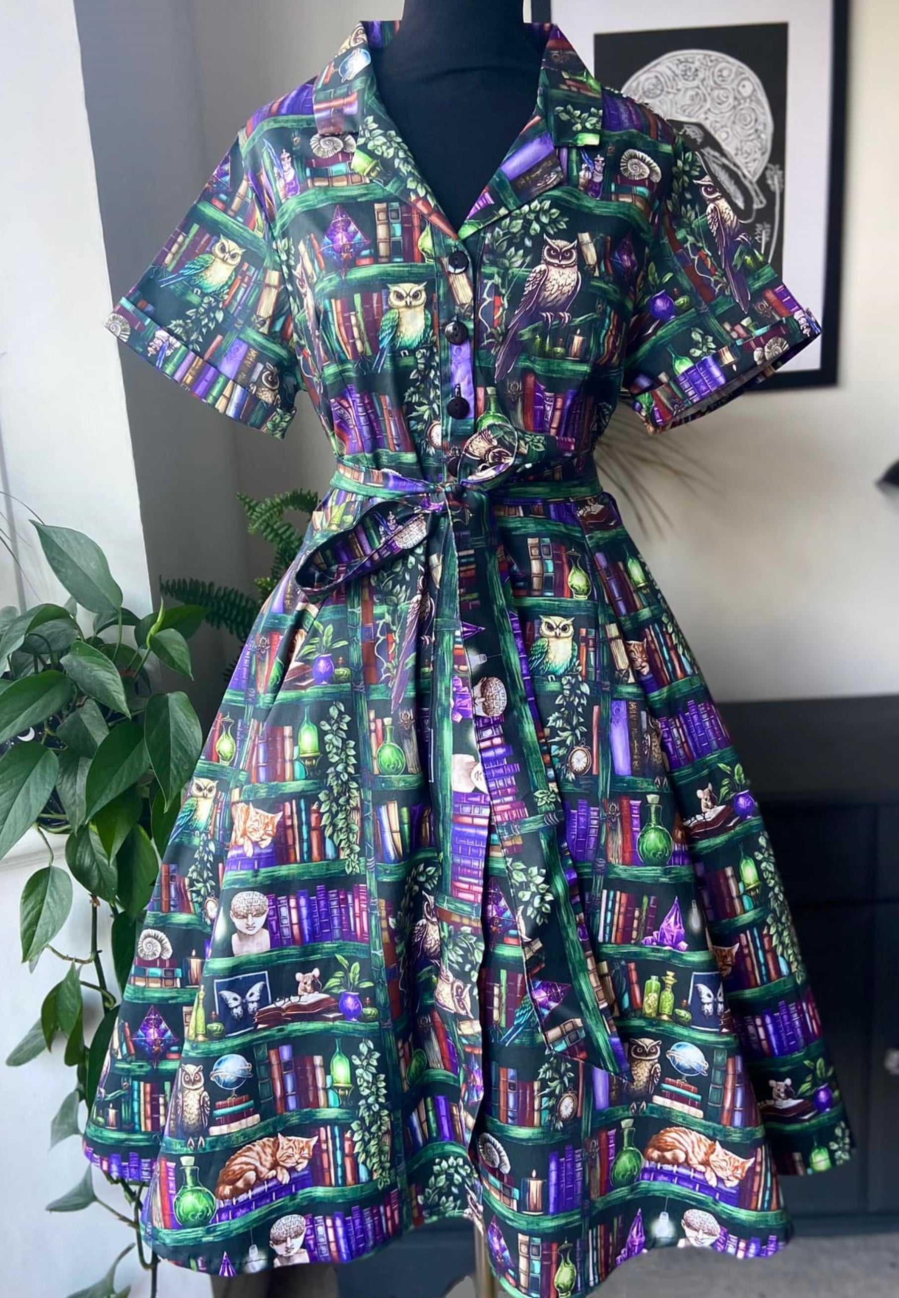 The Bookcase Retro Shirt Dress