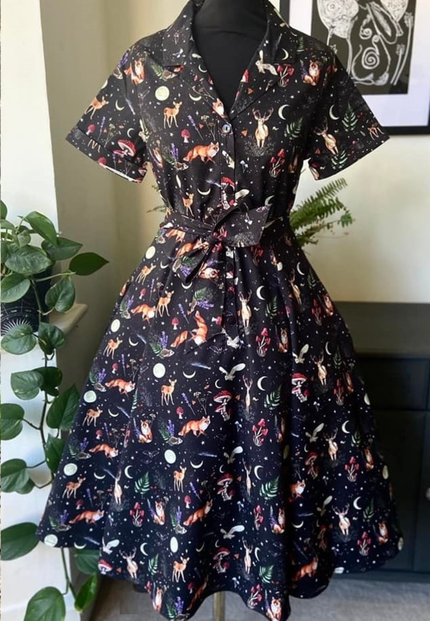 Dark Forest Retro Shirt Dress.